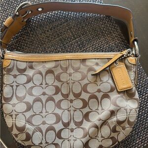 Vintage Coach Brown Signature Shoulder Bag